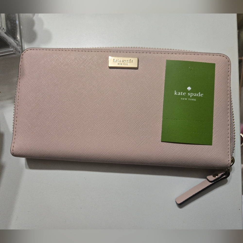 Kate Spade Pink Saffiano Leather Wristlet Clutch